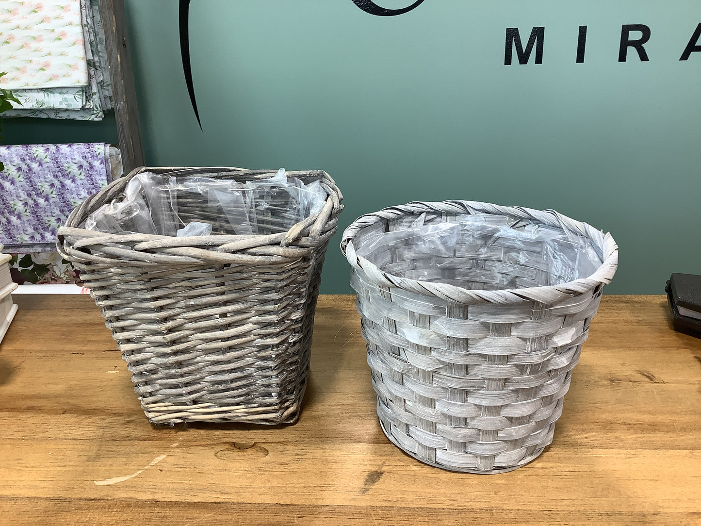Paniers en rotin - Gris rond ou carré